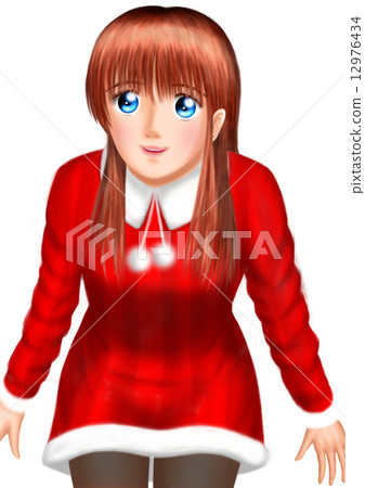 A young woman in Santa (without background) 12976434