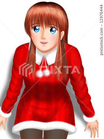 A young woman in Santa (no background shadow) 12976444