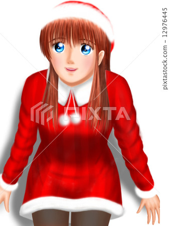 A young woman in Santa (without a background hat shadow) 12976445