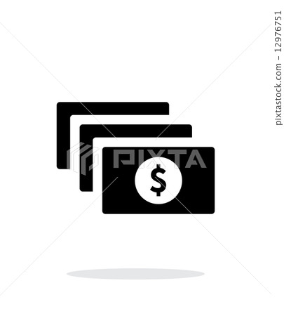 Dollar banknotes simple icon on white background. 12976751