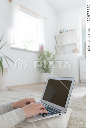 Personal computer and female Personal computer and female 12977582