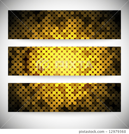 Set of horizontal banners. Abstract golden dots background vector illustration Set of horizontal banners. Abstract golden dots background vector illustration 12979368