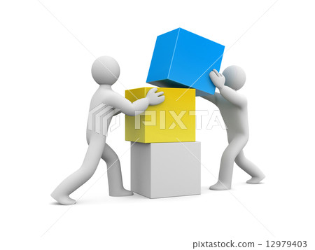 People build abstract construction 12979403