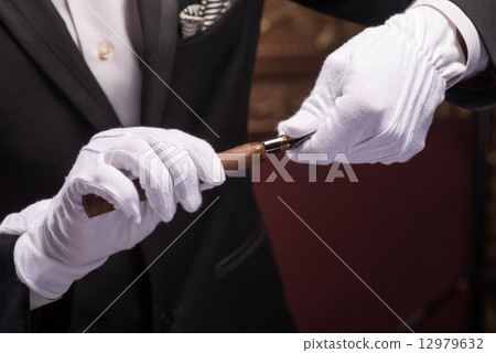 Handsome man with cigar 12979632