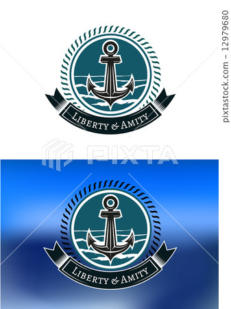 Nautical badges with ships anchors Nautical badges with ships anchors 12979680