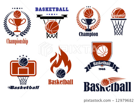 Basketball game emblems and banners Basketball game emblems and banners 12979682