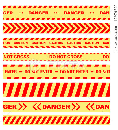 Warning, Danger And Caution Tapes Or Ribbons - Stock Illustration 