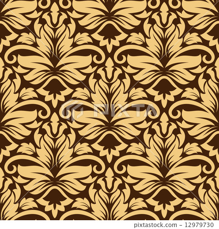 Seamless arabesque pattern in brown and beige Seamless arabesque pattern in brown and beige 12979730