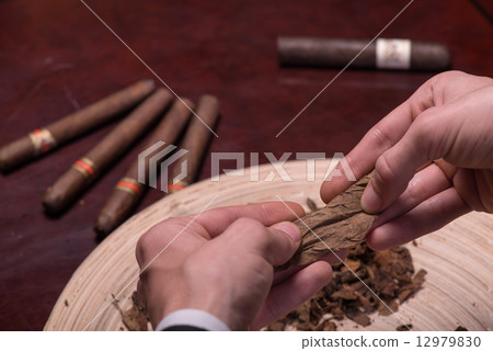 Handsome man with cigar 12979830