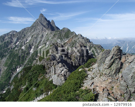 Northern Alps Spearhead Mountain North ridge from summer Northern Alps Spearhead Mountain North ridge from summer 12979916