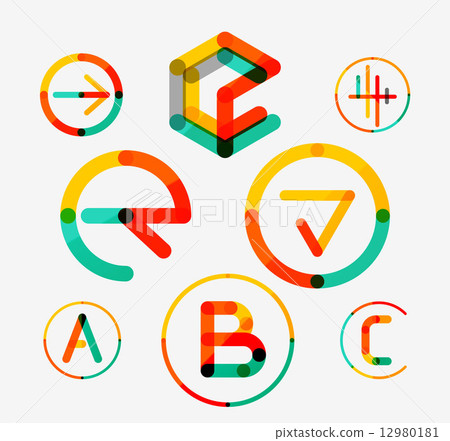 Logo set, thin line clean style 12980181