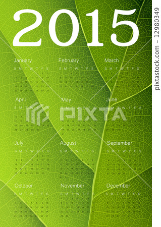 Calendar 2015 on green leaf texture. Vector Calendar 2015 on green leaf texture. Vector 12980349