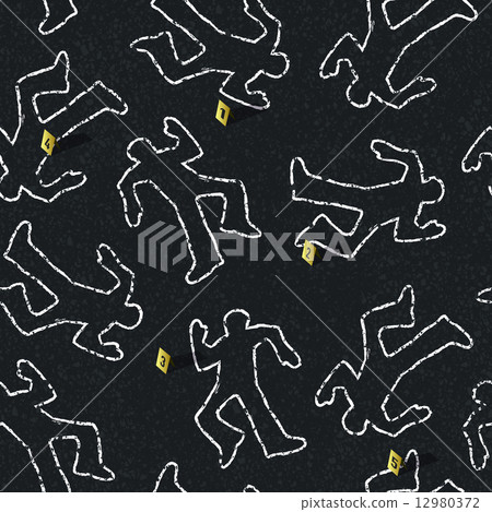 Crime scene seamless pattern with locations of evidence. Vector 12980372