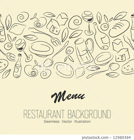 Seamless Resaurant Background With Copyspace. Vector 12980384