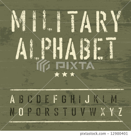 Military Vintage Alphabet. Vector, EPS10 12980401
