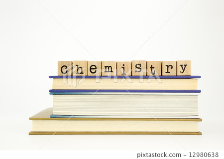 chemistry word on wood stamps and books chemistry word on wood stamps and books 12980638