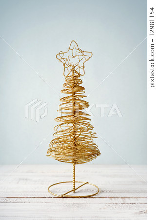 Golden decorative christmas tree 12981154