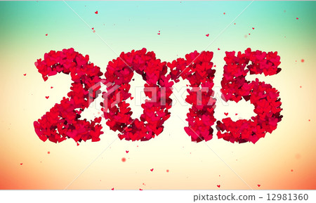 2015 Love Shape Particles 3D colorful background 12981360