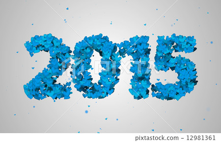2015 Blue Love Shape Particles 3D 2015 Blue Love Shape Particles 3D 12981361