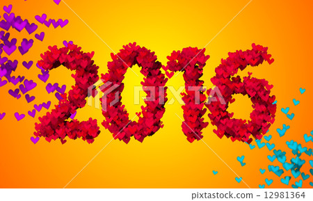 2016 Red Love Particles 3D 12981364