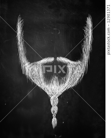 Braid beard sketch on blackboard 12981371