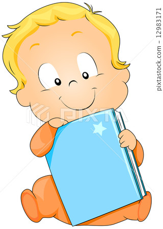 Baby holding Book 12983171