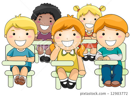 插图素材: kids attending class