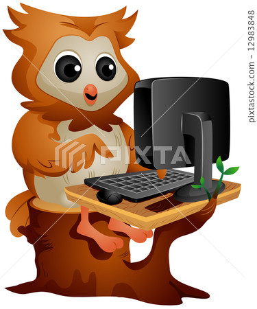 Computer Owl - Stock Illustration [12983848] - PIXTA