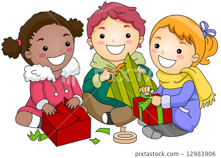 Kids Wrapping Gifts Kids Wrapping Gifts 12983906