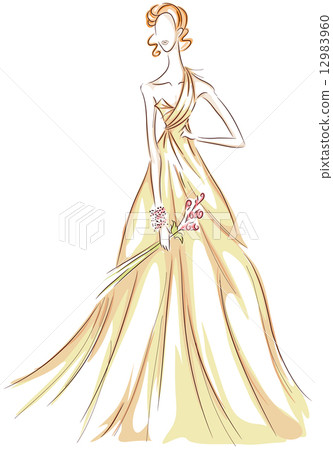 Girl in hotsell gown sketch