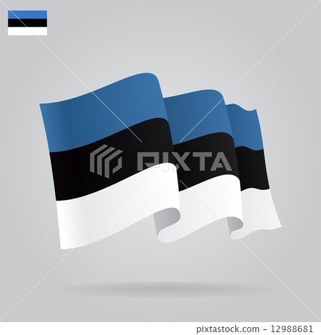 Background with waving Estonian Flag. Vector Background with waving Estonian Flag. Vector 12988681