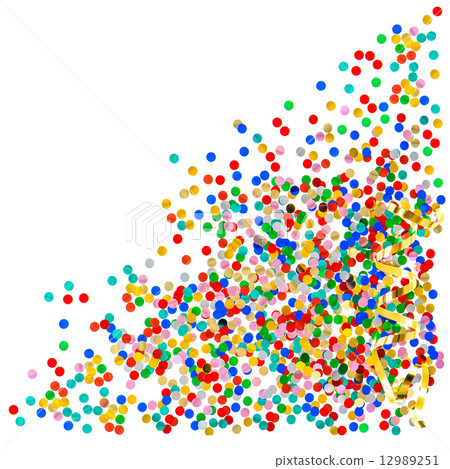 colorful assorted confetti on white background colorful assorted confetti on white background 12989251