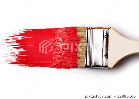Paintbrush with red paint Paintbrush with red paint 12990160