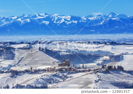 Hills of Piedmont in winter. 12991357
