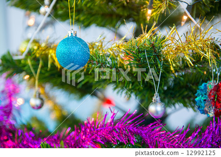 Christmas tree and decorations and lights Christmas tree and decorations and lights 12992125