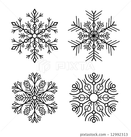 Snowflake Icons Set on White Background. Vector Snowflake Icons Set on White Background. Vector 12992313