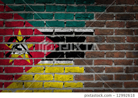 Brick wall texture with flag 12992618