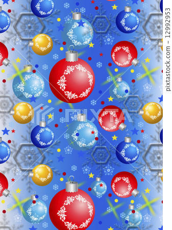 Christmas balls and snowflakes on a blue... - Stock Illustration ...