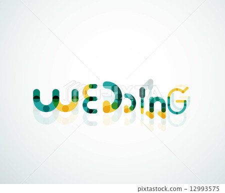 Wedding word font concept design 12993575