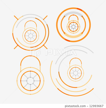 Thin line neat design logo set, lock concepts - Stock Illustration ...