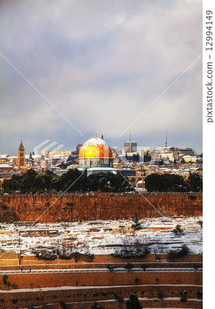 Overview of Old City in Jerusalem, Israel 12994149
