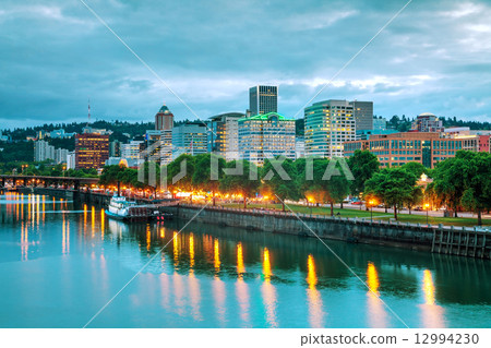 Downtown Portland cityscape at the night time Downtown Portland cityscape at the night time 12994230