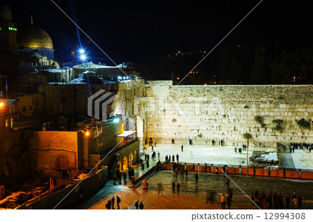 The Western Wall in Jerusalem, Israel in the night 12994308