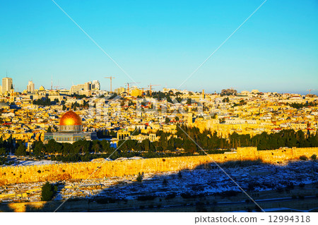 Overview of Old City in Jerusalem, Israel 12994318