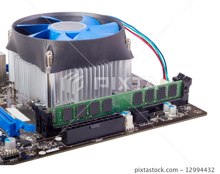 Electronic collection - Computer motherboard with CPU cooler 12994432