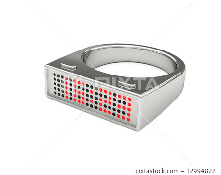 Silver ring with electronic led watch Silver ring with electronic led watch 12994822