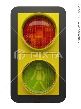 traffic light isolated on white background 12995343