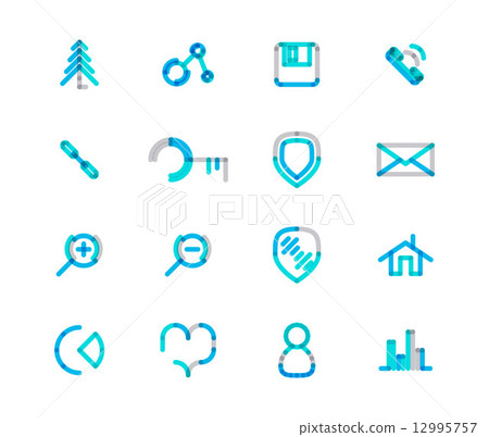 Set of thin line web icons 12995757