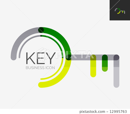 Minimal line design logo, key icon 12995763
