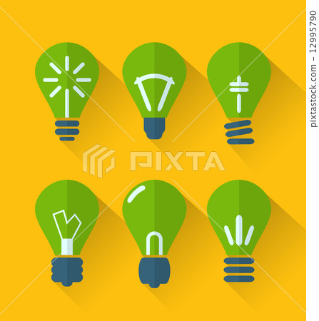 Icon set process of generating ideas to solve problems, birth of 12995790